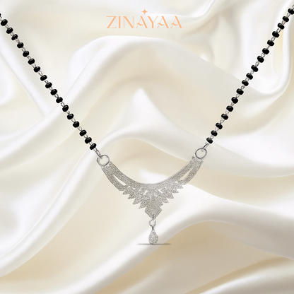 92.5 Sterling Silver Mangalsutra Necklace  Elegant Modern Design