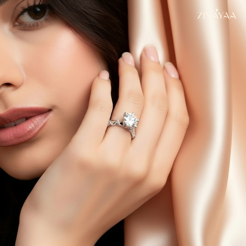 925 Sterling Silver Regal Solitaire Adjustable Ring