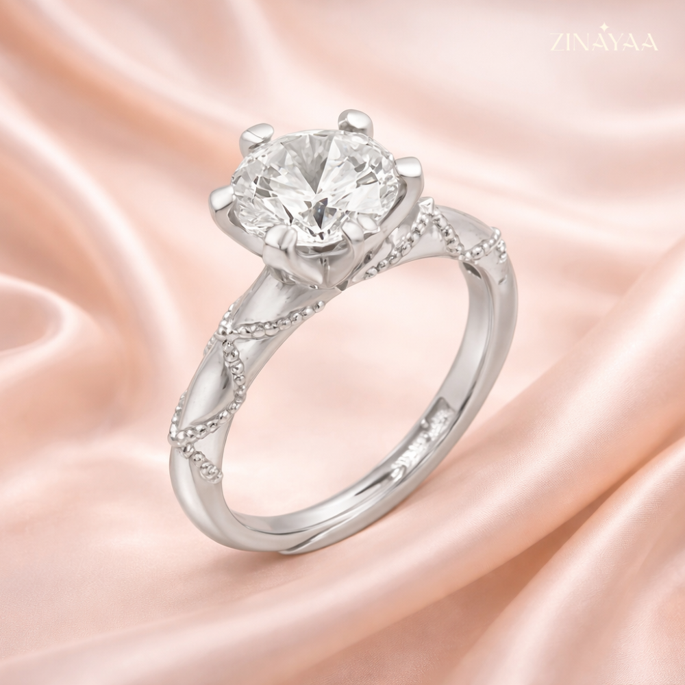 925 Sterling Silver Regal Solitaire Adjustable Ring
