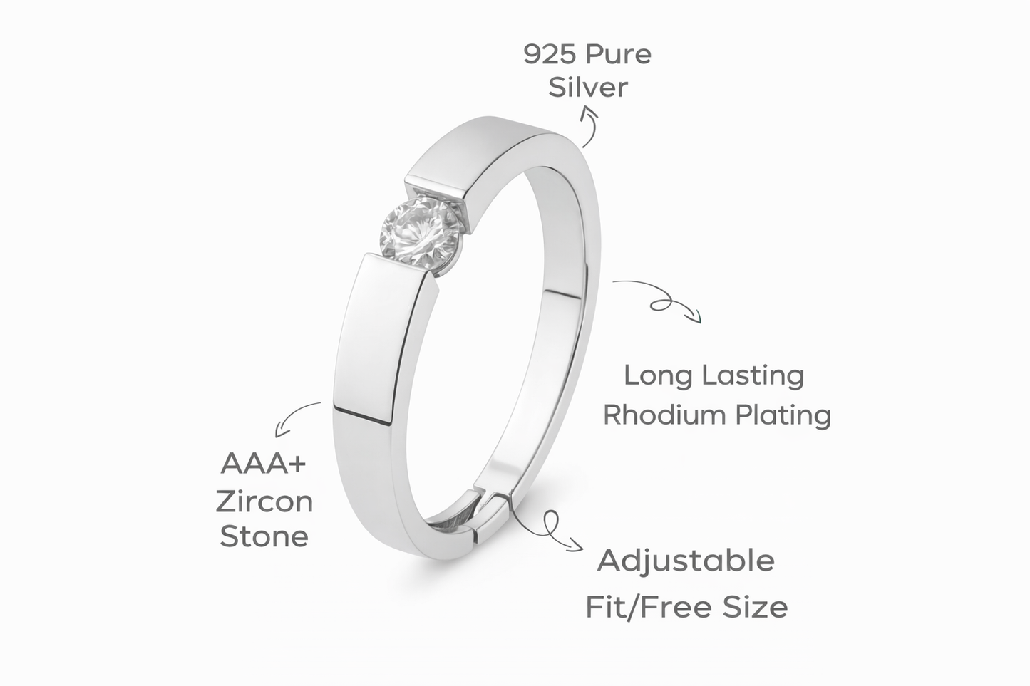 925 Sterling Silver Solace Adjustable Ring