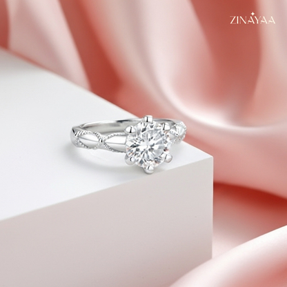 925 Sterling Silver Regal Solitaire Adjustable Ring