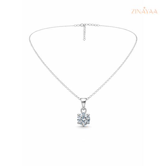 925 Sterling Silver Celeste Solitaire Pendant Necklace