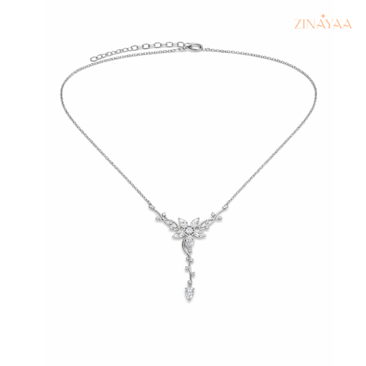 925 Sterling Silver Enchanted Bloom Drop Necklace
