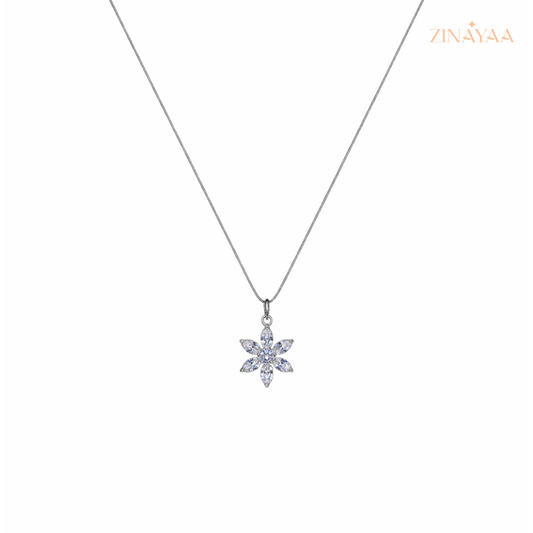 925 Sterling Silver Crystal Bloom Pendant Necklace