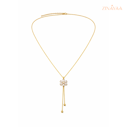 925 Sterling Silver Golden Bloom Drop Necklace