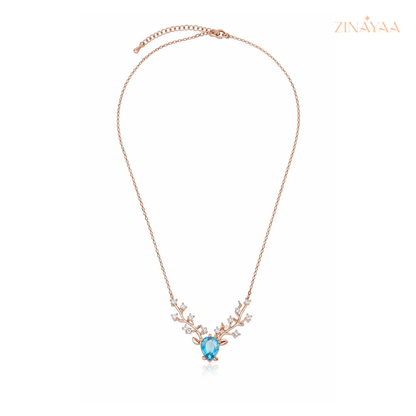 925 Sterling Silver Deer Bloom Pendant Necklace