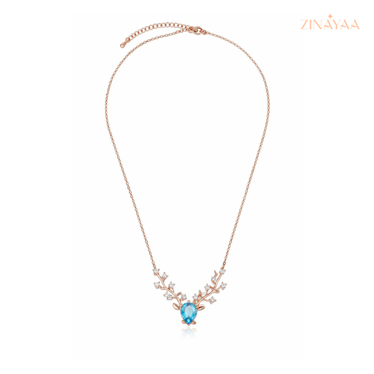 925 Sterling Silver Deer Bloom Pendant Necklace