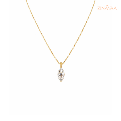 925 Sterling Silver Marquise Solitaire Necklace
