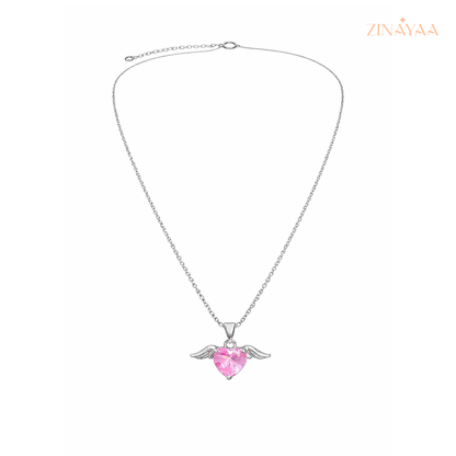 925 Sterling Silver Angel Heart Necklace
