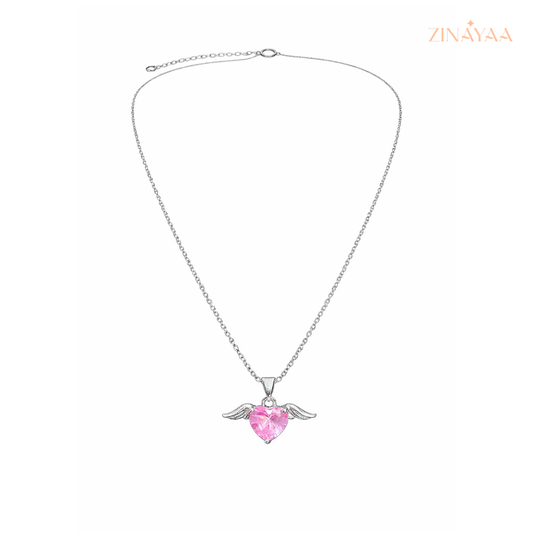 925 Sterling Silver Angel Heart Necklace