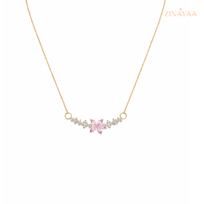 925 Sterling Silver Pink Blossom Necklace