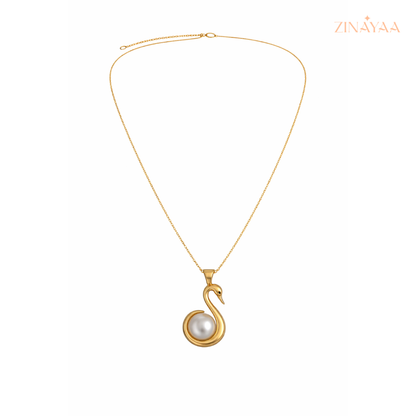 925 Sterling Silver Swan Pearl Necklace