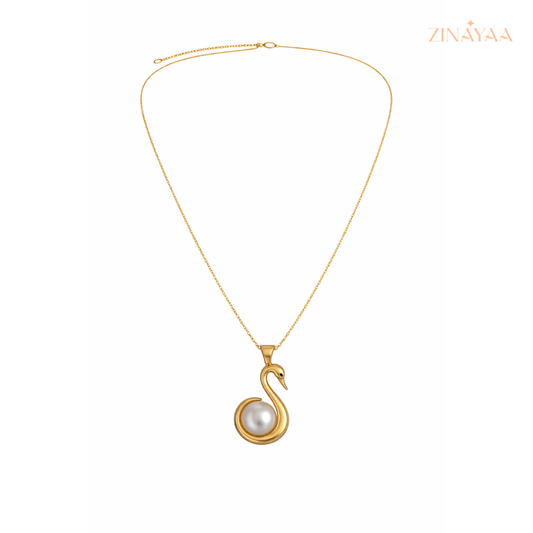 925 Sterling Silver Swan Pearl Necklace