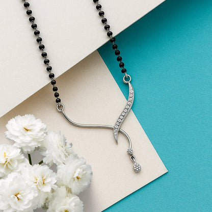 92.5 Sterling Silver Minimal Mangalsutra Necklace