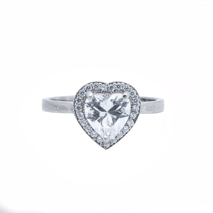 92.5 Sterling Silver Sweet Heart Ring