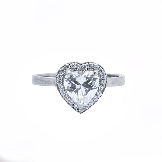 92.5 Sterling Silver Sweet Heart Ring