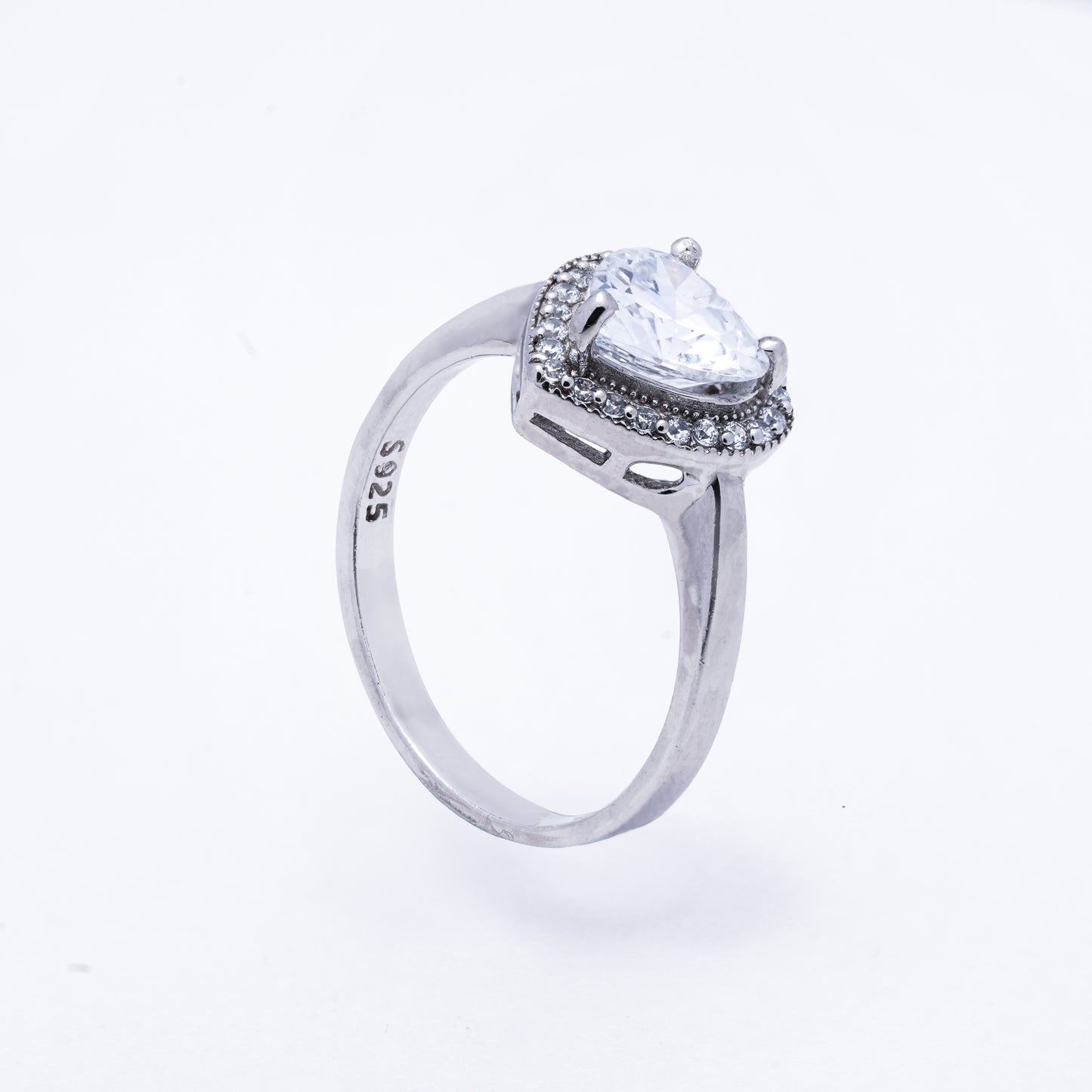 92.5 Sterling Silver Sweet Heart Ring