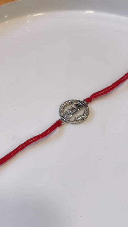 92.5 sterling silver studded Bhai Rakhi