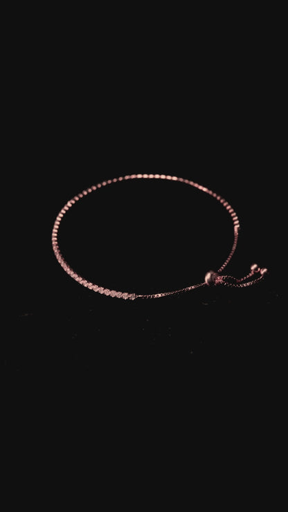 92.5 Sterling Silver Sleek Tennis Bracelet in Rose Gold
