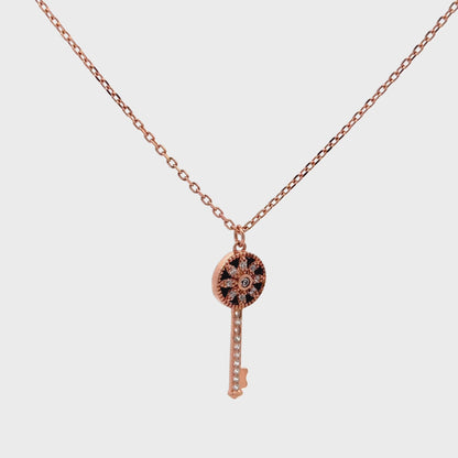92.5 Sterling Silver Forever Key Pendant Necklace