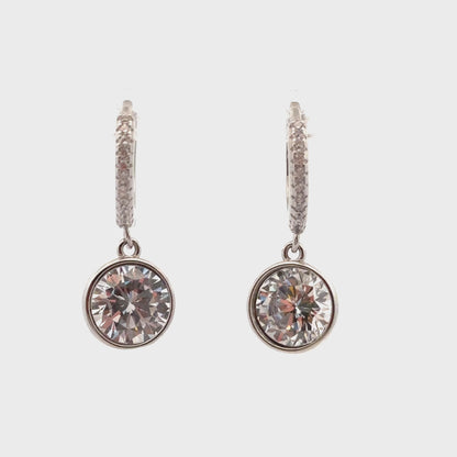 92.5 Sterling Silver Dewdrop Solitaire Bali Earrings