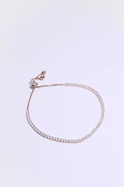 92.5 Sterling Silver Sleek Tennis Bracelet in Rose Gold