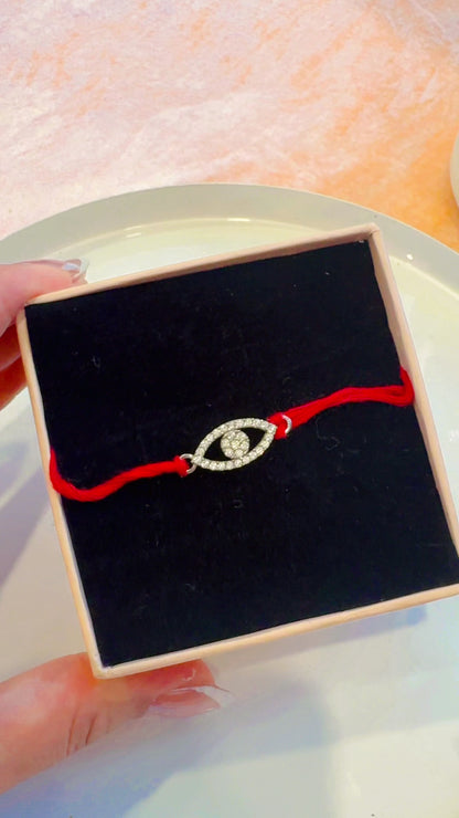 92.5 sterling silver studded evil eye Rakhi