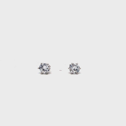 92.5 Sterling Silver Classic Solitaire Studs