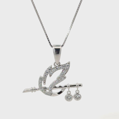 92.5 Sterling Silver Krishna's Flute Pendant with Chain