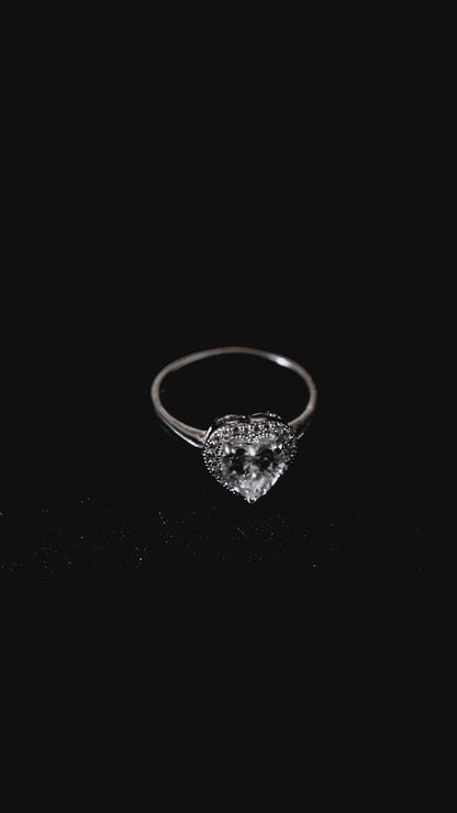 92.5 Sterling Silver Sweet Heart Ring