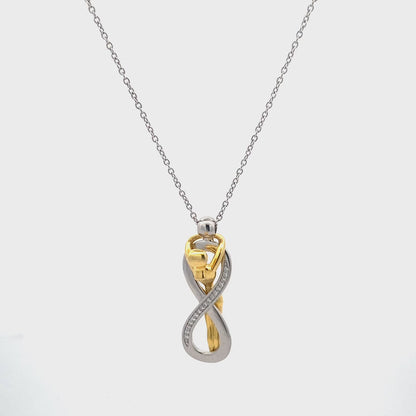 92.5 Sterling Silver Infinity Hug Necklace