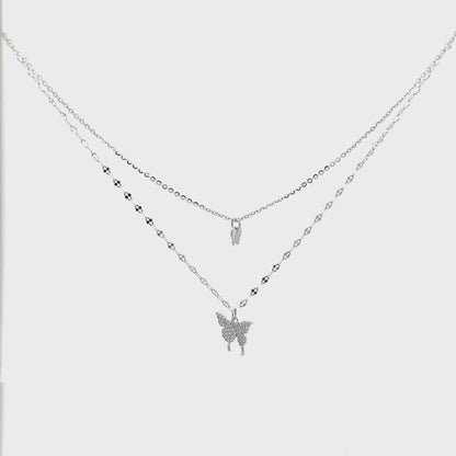92.5 Sterling Silver Layered Titli Necklace