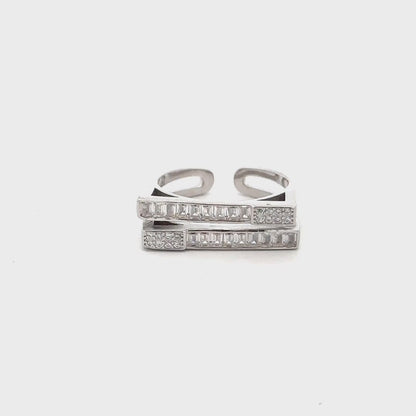 92.5 Sterling Silver Double Band Ring