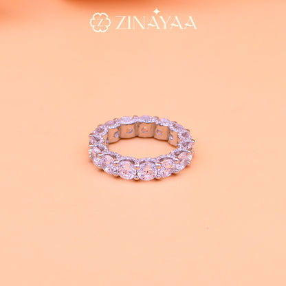 92.5 Sterling Silver Classic Tennis Ring